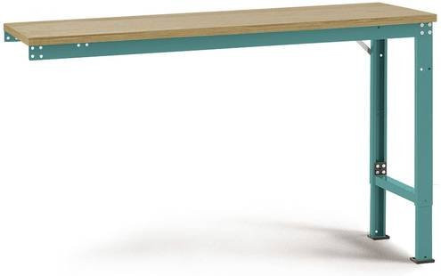 Manuflex AU8025.5021 Universal Arbeits-Anbautisch mit Multiplexplatte in Wasserblau, B/T/H: 125,0 x 60,0 x 72,2-102,2 cm - Bild 1