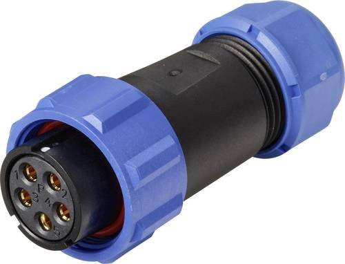 Weipu SP2110 / S 5 II Rundstecker Buchse, gerade, 5-polig, Blau - Bild 1
