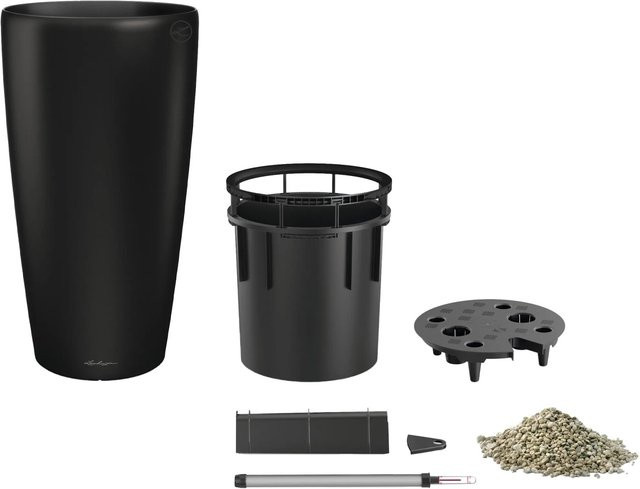 Lechuza Pflanzgefäß Rondo Premium Tabletop in Schwarz Matt mit Ø 40 cm - Bild 1