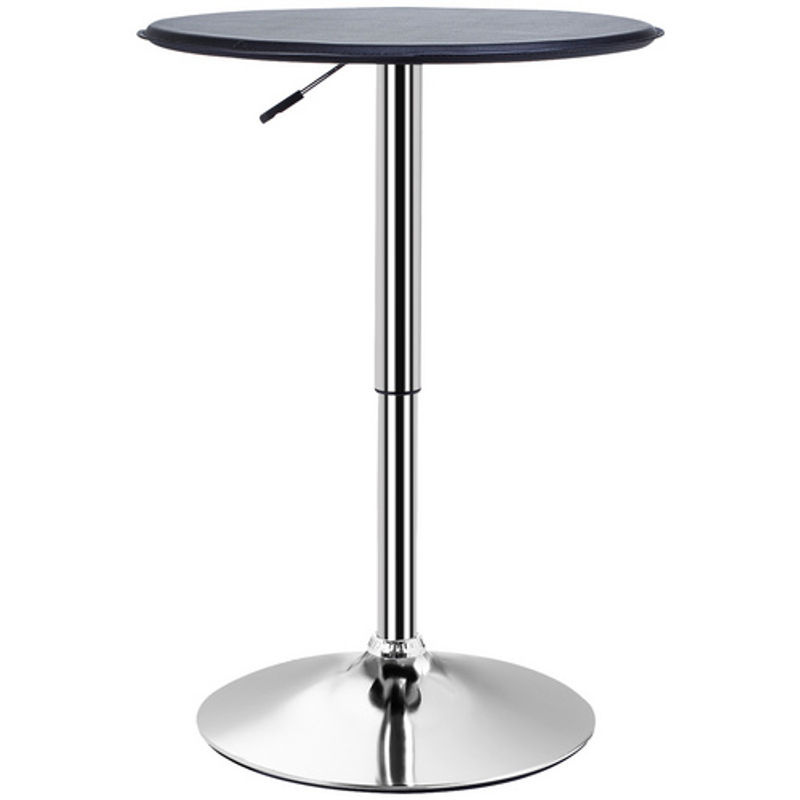 HOMCOM Bartisch rund in Schwarz mit höhenverstellbarer Tischplatte und Drehfunktion, Durchmesser: 63 cm, Höhe: 73-93 cm - Bild 3