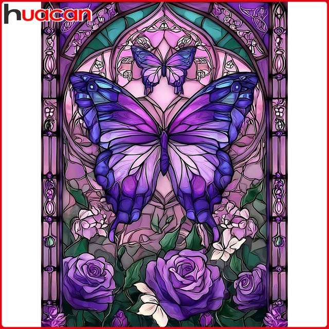 Huacan Diamant-Malset Schmetterling Rose, Bastelset - Bild 1