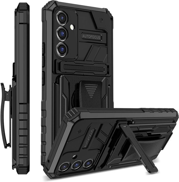 Stoßfeste Schutzhülle mit Gürtelclip und Ständer für Samsung Galaxy A05 und Galaxy A05s in Schwarz von JUST CASE - Bild 1