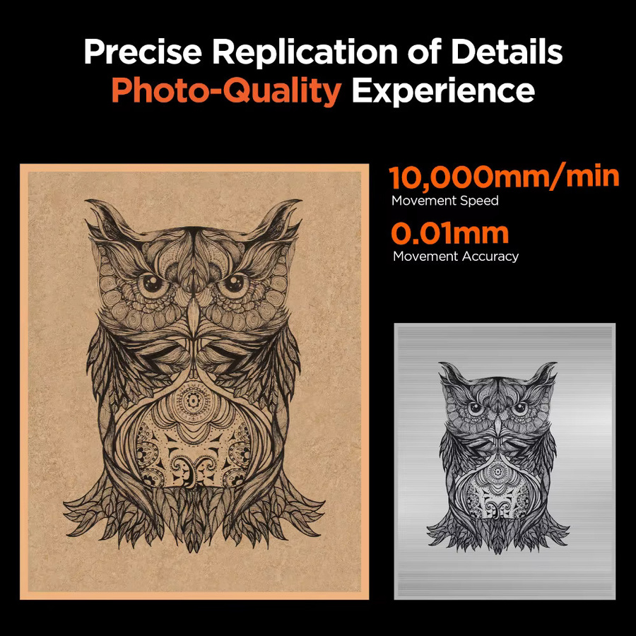 ACMER P1 10W Laser-Gravierer mit WLAN-App-Steuerung in Schwarz für Holz und Leder, Arbeitsbereich: Breite: 41 cm, Tiefe: 40 cm, Höhe: 41 cm - Bild 4