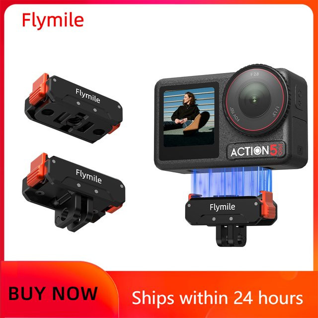 Flymile Action 5 Pro Schnellverschluss-Basis, magnetischer Halterungsadapter für DJI Osmo 360 in Schwarz, Verlängerungs-Montagebasis - Bild 1