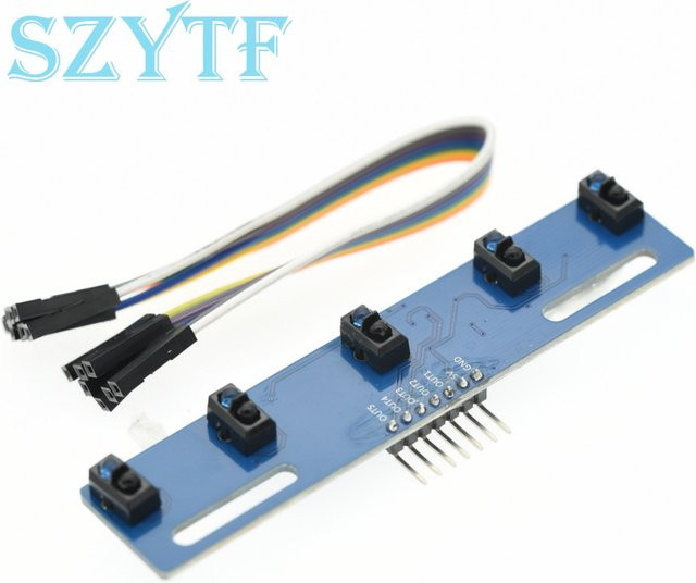 SZYTF 5-Wege-Sensormodul zur Schwarz-Weiß-Linien-Identifizierung mit intelligentem Infrarotsensor TCRT5000 in Rot und Blau - Bild 1