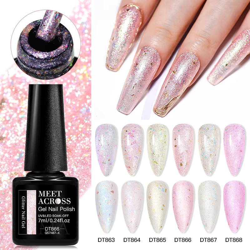 MEET ACROSS Aurora Glitter Gel Nagellack, schimmernd - Bild 2