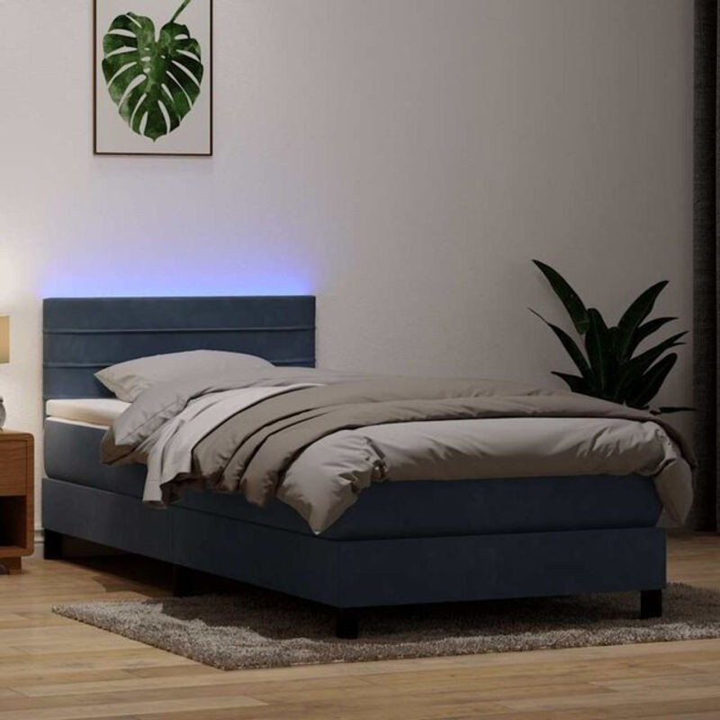 vidaxl Boxspringbett mit Matratze aus Samt in Anthrazit B/T/H: 80 x 210 x 78 cm - Bild 1