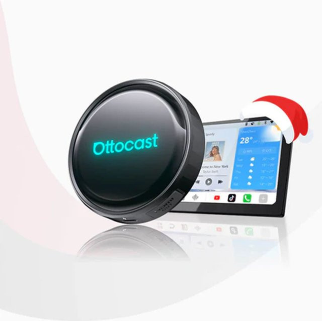 OTTOCAST P3 PRO Ai Box Wireless Carplay und Android Auto Adapter mit Android 13, Qualcomm 8-Kern Prozessor und Split Screen Funktion, Schwarz - Bild 1