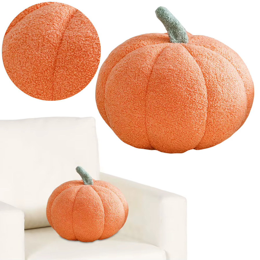 Shunmaii Halloween Kürbiskissen in Braun, 3D Kürbisförmiges Wurfkissen für Thanksgiving und Dekoration, B/T/H: 28 x 28 x 20 cm - Bild 4