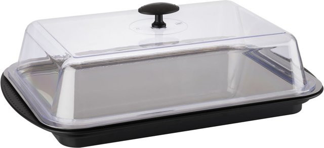 APS Thermo Tablettset eckig in Schwarz, Edelstahl und Transparent, B: 29 cm, T: 43 cm, H: 14 cm - Bild 1