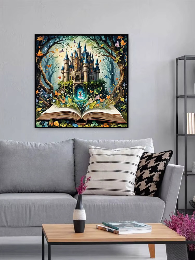 EverShine DIY Diamond Painting Set Schloss und Landschaft Mosaik mit Full Round Steinen B/H: 20 x 20 cm - Bild 5