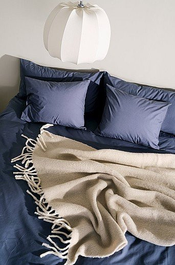 Jotex WOLFGANG Decke aus Wollmischung in Weiß und Beige, B/T: 170 x 130 cm - Bild 1