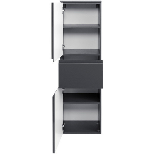 HELD MÖBEL Midischrank Cardiff in Grau, modern und glänzend, mit Soft-Close-Türen und Regalböden, Breite: 40 cm, Höhe: 130 cm, Tiefe: 35 cm - Bild 2