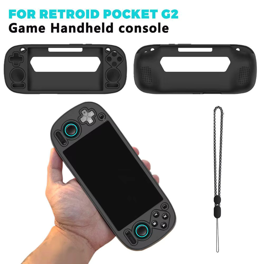 Retroid Pocket G2 Silikon-Schutzhülle in Grau mit Anti-Drop-Motiv und Anti-Rutsch-Griff - Bild 2