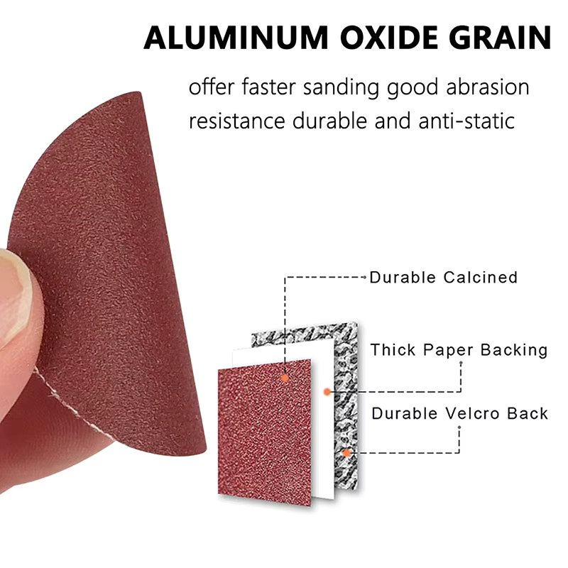 TQLQ Aluminiumoxid Schleifscheiben mit Hakenschlaufe für Exzenterschleifer, Durchmesser: 100 mm, Körnung 60–2000, zum Polieren von Holz und Stein - Bild 3