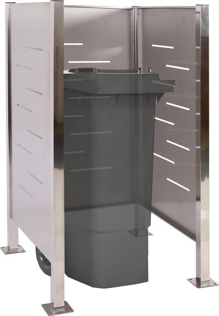 Mülltonnen-Zaun MCW-J55 Mülltonnenverkleidung aus Edelstahl, B/T/H: 150 x 85 x 85 cm - Bild 1