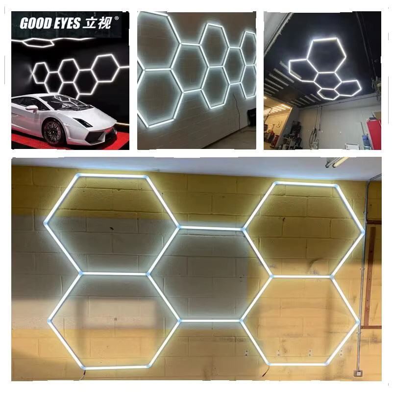GOOD EYES Sechseckige LED Deckenleuchte 6500K für Autodetailing und Werkstatt DIY Montage - Bild 2