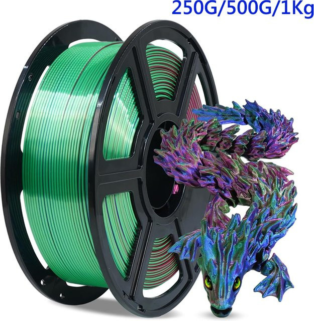 3D Maliang PLA-Seidenfilament dreifarbig Rot Grün Blau für FDM 3D-Drucker, Durchmesser 1,75 mm - Bild 1