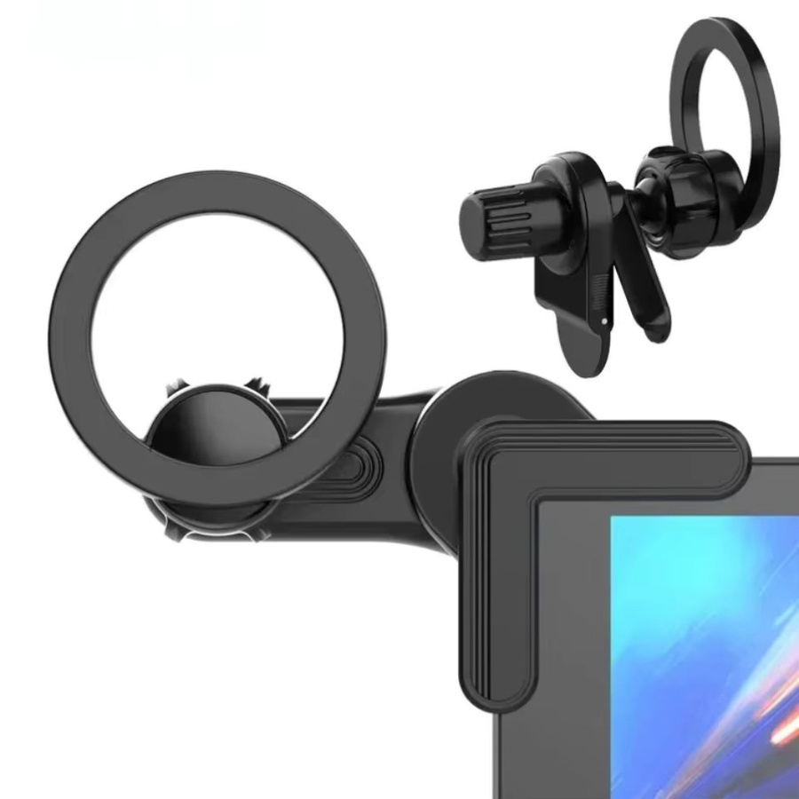 VIKEFON Magnetischer Handyhalter für Bildschirme mit 360-Grad-Rotation in Schwarz - Bild 1