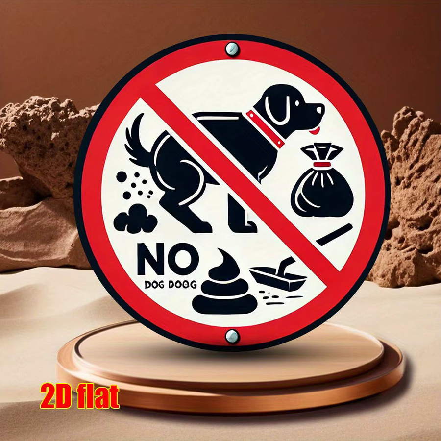 Potdemiel Vintage-Schild No Dog Poop aus Aluminium, rundes Metall-Wandschild, Durchmesser: 19,81 cm - Bild 4