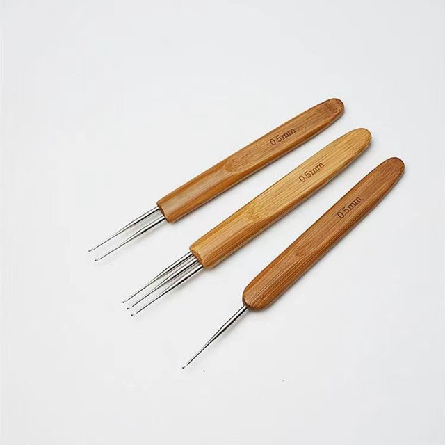 Old Street Dreadlock-Häkelnadel-Set aus Holz, Unisex - Bild 1