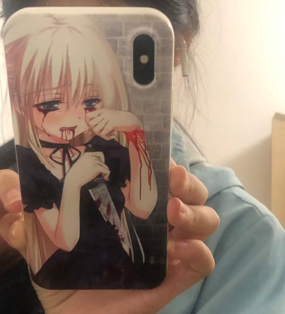 Gothic Anime Yandere Girl Schutzhülle für iPhone 15 14 13 12 11 Pro Max XR XS 8 7 Plus SE als ultradünne Jelly-Hülle in Multicolour - Bild 1