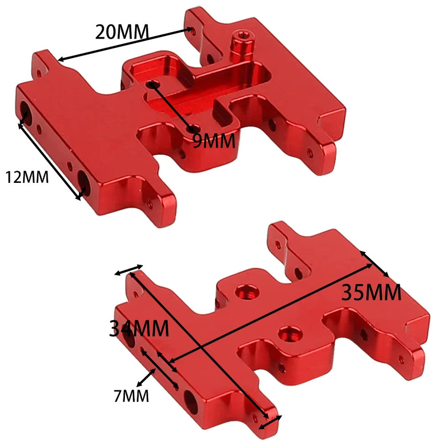 Axial Mid Getriebe Skid Platte, 1:24, Metall, Zubehör - Bild 2