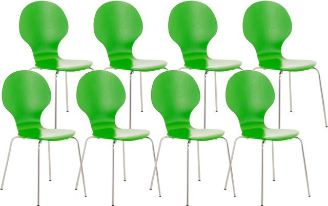 CLP Stapelstuhl Diego Konferenzstuhl mit Holzsitz und Metallgestell 8er Set - Bild 1