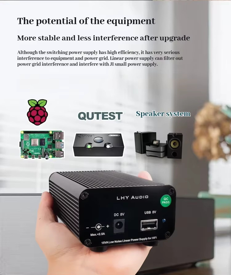CHUBAN HiFi-Linear-Netzteil USB-A 5V 15W DC geregelt in Schwarz für optische Modems und Set-Top-Boxen - Bild 3