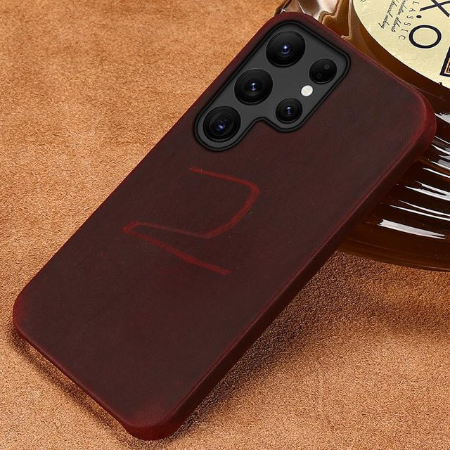 Retro Echte Lederhülle für Samsung Galaxy S23 Plus in Rot - Bild 1