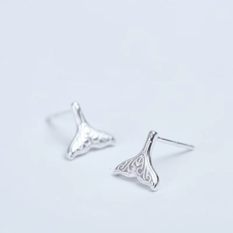 GaGa-Duck Ohrstecker, 925 Sterling Silber, Fischschwanz-Muster, Damen - Bild 2