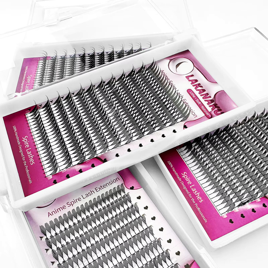 LAKANAKU Spire Lashes Feather Individuelle Wimpernverlängerung, Black, Unisex - Bild 3