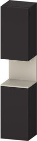 Duravit Hochschrank Qatego in Schwarz Matt mit 2 Glastüren und LED-Beleuchtung, B: 40 cm, T: 36 cm, H: 176 cm - Bild 1