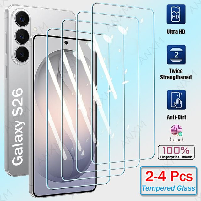 Set aus gehärteten Glas Displayschutzfolien für Samsung Galaxy S26 S25 S24 S23 S22 Plus Ultra, transparent - Bild 1