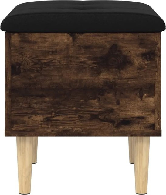 vidaXL Sitzbank mit Stauraum aus Holzwerkstoff und Eukalyptus in Räuchereiche, B/T/H: 42 x 42 x 46 cm - Bild 1