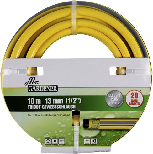 Mr. GARDENER Tricotgewebeschlauch Classic Plus, 1/2 Zoll, Gelb, Länge: 10 m - Bild 1
