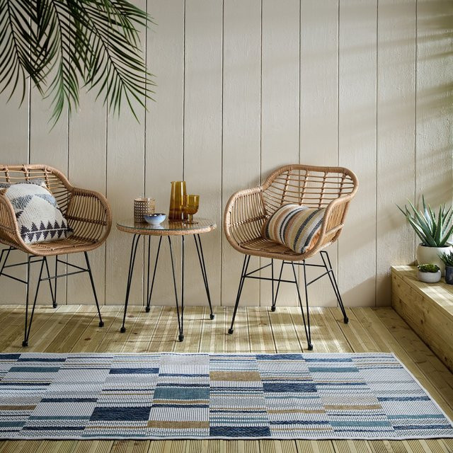 Kadima Outdoor-Läufer FLEET geometrisch Blau-Gelb B: 80 cm, T: 230 cm - Bild 1
