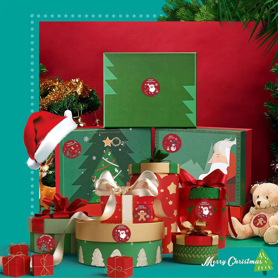 500 Stück Frohe Weihnachten Aufkleber mit Weihnachtsmotiv für DIY Geschenkverpackungen und Umschläge - Bild 4