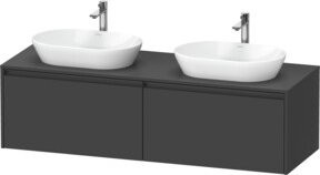 Duravit Waschtischunterschrank Ketho.2 in Graphit Matt, wandhängend mit 2 Auszügen, Breite: 160 cm, Tiefe: 55 cm - Bild 1