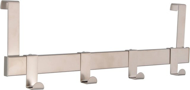 Siro Türgarderobe 1443 aus Metall in Nickel Matt mit 4 Haken, Länge: 40,4 cm - Bild 1
