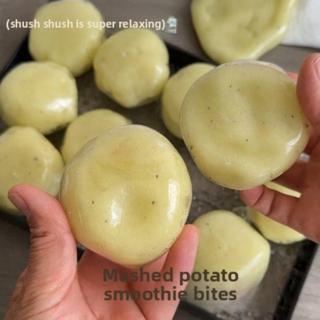 ticify Lebensmittelförmiges Quetschspielzeug, Knisternder Kartoffelpüree-Eissandball - Bild 1