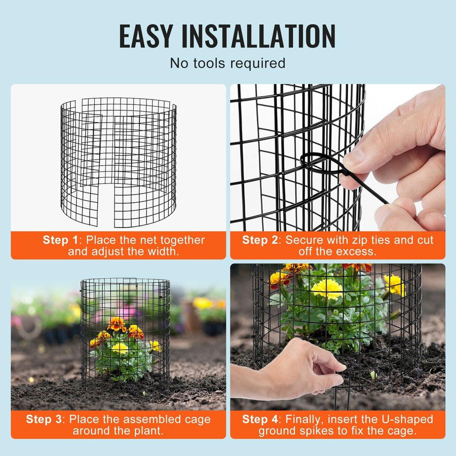 6er-Pack Pflanzenschutz Metall-Pflanzenkorb für Blumen, Gemüse und Außenpflanzen, Durchmesser: 32 cm, Höhe: 35,56 cm, Marke: Buying Solutions, MB - Bild 4