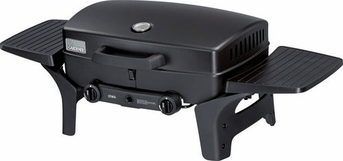 Mr. GARDENER Gasgrill Iowa mit 2 Brennern in Schwarz mit Thermometer und Piezo-Zündung aus emailliertem Stahl - Bild 1