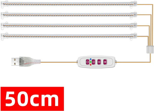 KEBINCPLED LED Pflanzenwachstumslampe mit Vollspektrum, dimmbar und mit Timer, USB-Betrieb, Weiß - Bild 1