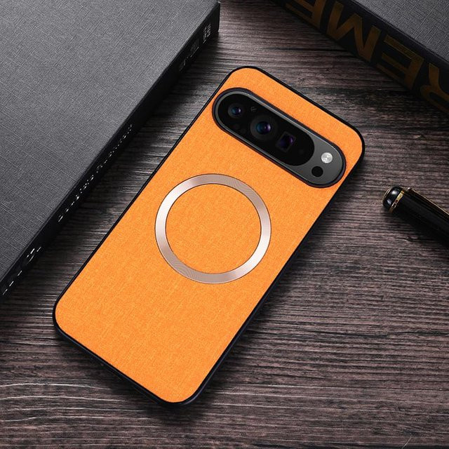 Magnetisches TPU-Hybrid Handycase für Google Pixel 9 Pro XL, 8a und 7 Pro mit Magsafe-Funktion, stoßfest und schlank, Farbe: Orange - Bild 1