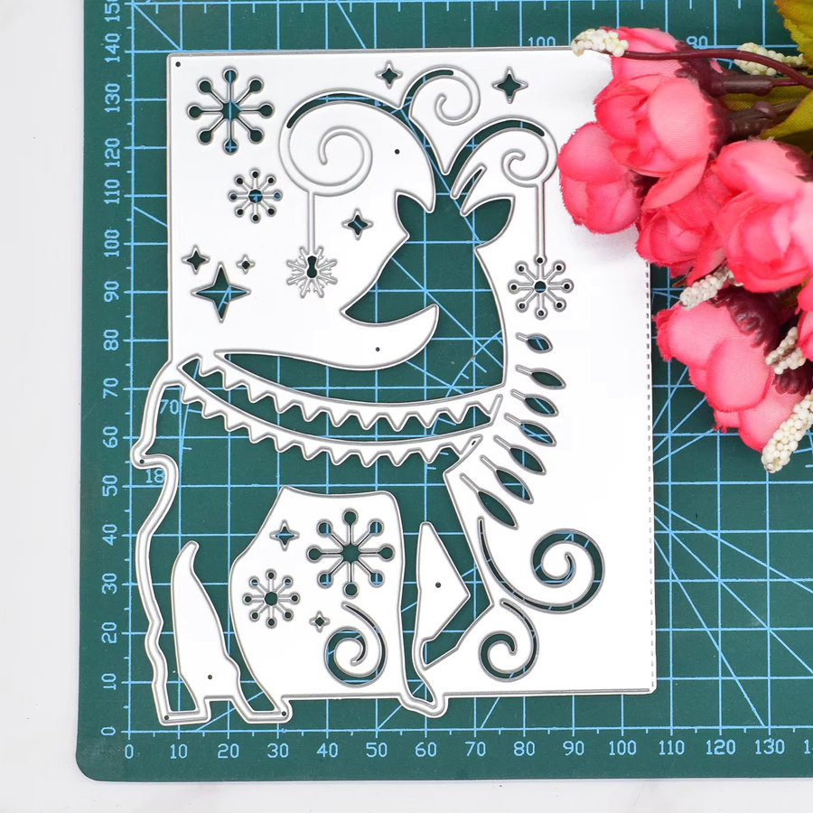 Metall Schneidestempel Hirsch Elch für Scrapbooking und Bastelarbeiten in Silber - Bild 4