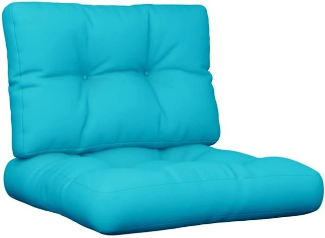vidaXL Palettenkissen 2-teiliges Set Türkis aus Polyester, wasserabweisend und UV-beständig, B/T/H: 60 x 40 x 12 cm - Bild 1