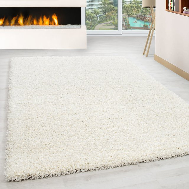 Hochflorteppich RHEIN von Kadima Design, einfarbig, Beige/Weiß, B: 160 cm, T: 230 cm - Bild 1