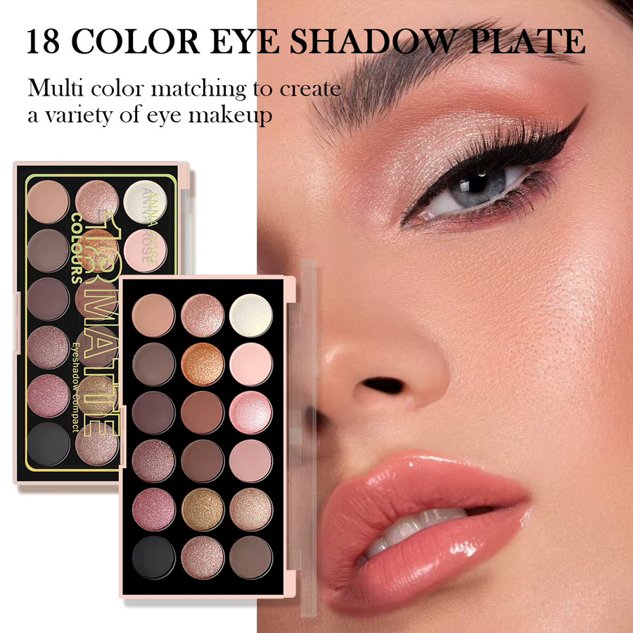 Lidschattenpalette, 18 Farben, Matt, Puder, Erdtöne - Bild 6