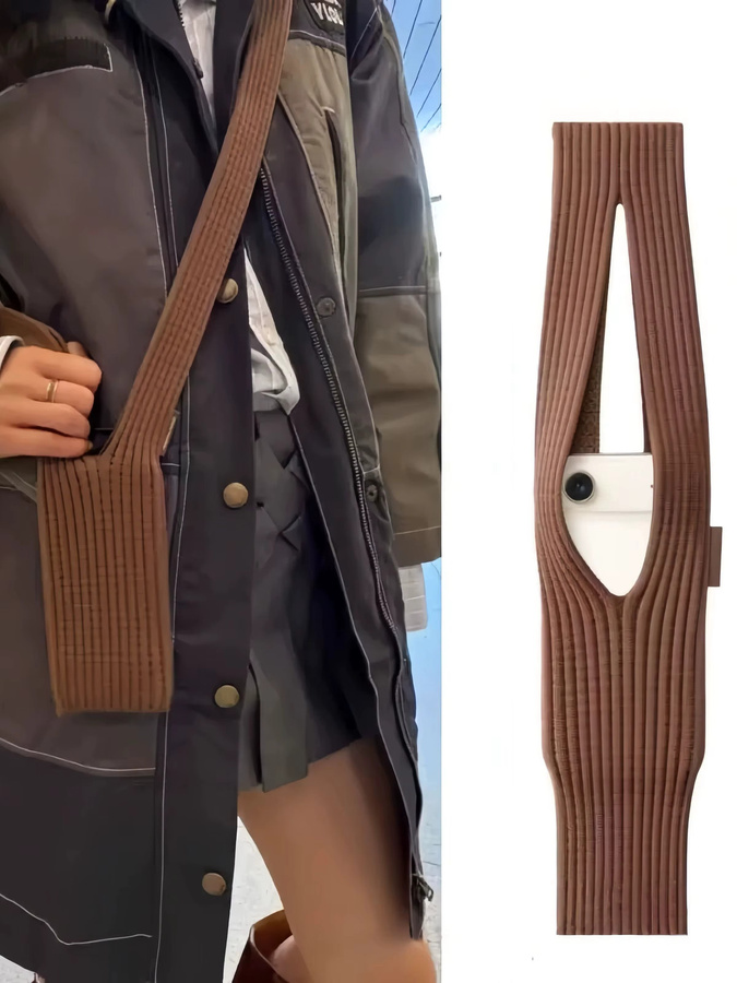 Modische Strick-Handytasche für Apple iPhone 17 Pro Max, iPhone 17 Pro und iPhone 17 in Grün, 2,63 Zoll - Bild 4